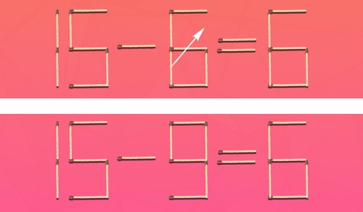 Aby byla rovnost správná, stačí přesunout pouze jednu shodu: náročná hádanka